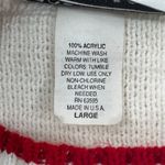 Vintage Carly Blake American Flag USA Ribbed Hem Crew Neck Sweater Large Red Photo 6