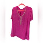 Ny Collection  Pink With Silver Sparkle 1X GORGEOUS Blouse Top Shirt Photo 1