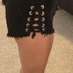 Black Lace Up High Waist Shorts Size M Photo 0