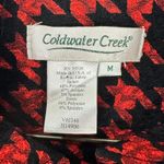 Coldwater Creek  M Red Black Houndstooth Knit Long Jacket Dress Retro Preppy Photo 1