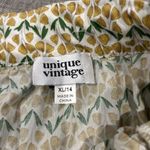 Unique Vintage  Skirt Womens 14 Floral A-Line Midi Crochet Peasant Cottage Swing Photo 1