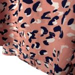 Mud Pie  Sleeveless Animal Leopard Print Tiered Tank Top Blouse Size Medium Pink Photo 3