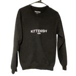 Kittenish  Size Small Black Spellout Crewneck Pullover Sweatshirt Photo 0