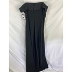 NWT Marina Long Strapless Crepe Dress Black Size Large Photo 5