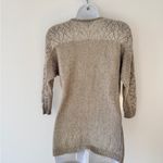 New York and Company Beige V Neck Women's Bracelet Sleeve Knit Sweater Size S Tan Photo 3
