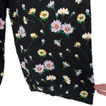 Loft Black Floral Linen Blend Wide Leg Pants Sz M Photo 2