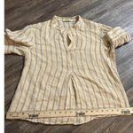 Stark X Striped Small 100% Linen Minimalist Organic Luxury Natural Blouse Small Photo 9
