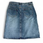Old Navy Vintage 2002 Denim Skirt Short Midi Front‎ Split 100% Cotton Size 4  Photo 1