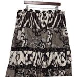 Chico's 3 Womens Maxi Skirt XL Black Brown Tiered Earthy Floral Ikat Print Artsy Photo 3