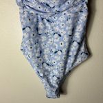 SheIn NWT Floral Blue and White One Piece Swimsuit Size Large Photo 2