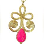 Lilly Pulitzer Gypsy Boho Style Statement Necklace in Gold & Pink Photo 12