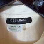 Cesarani Vintage 100% Silk Ruffled Collar and Sleeves Blouse Light Yellow Photo 7
