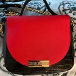 Steve Madden Red & Black Crossbody/satchel with removable chain Photo 2