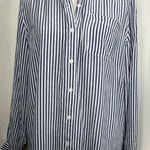 Beach Lunch Lounge Blue & White Striped Shirt Blouse S/P Photo 5