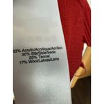 Donna Karan  Red Longline Cardigan Sweater Small Silk Wool Blend Open Front Photo 3