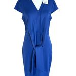 Grace Karin  Size S Womens Blue Short Sleeve Knot Front Bodycon Midi Dress Photo 4