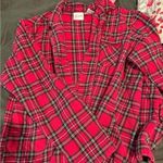 Delicates women’s long sleeve button up plaid pajama top Photo 0