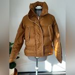 Tan Puffer Duck Jacket for Women Brown Size M Photo 1