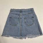 Brandy Melville John Galt Blue Denim Mini Skirt XS Raw Hem Y2K Grunge Photo 2