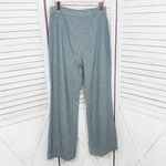 Princess Polly  Rach Striped Linen Blend Flare Leg Crop Pants Teal Grey 8 Photo 3