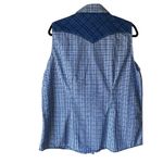 Panhandle Women's Western Blue Plaid Sleeveless Button-Up Shirt Size XL Photo 1