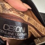 Cecconi Vintage Brown Snakeskin Print Italian Leather Shoulder Bag Photo 9
