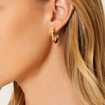 NIB MOTF Premium 14K Gold Plated Hoop Earrings Fabulous!! Photo 2