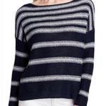 Vince  Navy Blue & White Stripe Sweater Photo 0