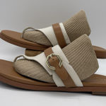 Cole Haan  Womens 7.5 Shoes White‎ & Tan Leather Felicity Grand 360 Thong Sandal Photo 0