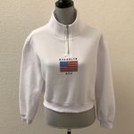 Brooklyn NYC sweatshirt juniors medium women’s XS white American Flag Y2K RARE Size undefined Photo 0
