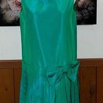 Gorgeous Vintage 1960s Iridescent Taffeta Mini Dress! Green Size 14 Photo 0