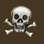 Skull Crossbones Stud Pierced Earrings Silver Tone Black Rhinestone eyes 5/8" Photo 1