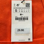 ZARA NWT Cut-out Square Neck Fitted Stretch Vibrant Orange Dress Tank Top Small Photo 4