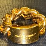 Saint Laurent Chain ID Plaque Ring in Metal Gold size 6 Photo 1