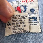 Vintage Studio Wear Romper Chambray Denim Floral Daisy Embroidered Size Medium Blue Photo 6