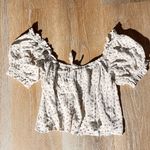 Billabong White Puff Sleeve Ruffled Blouse Photo 0