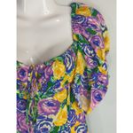 ZARA  Green Purple Yellow Floral Mini Corset Dress Womens Large Coquette Girl Photo 5