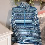 Nike  Pro Dri Fit Pullover Blue Print Athletic Top Womens Performance Photo 7