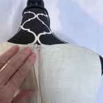 Cali Cali Beige 100% Linen Sleeveless Embroidered Hem Sheath Dress Size 6 Photo 5