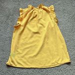 Who What Wear Yellow Ruffle Sleeveless Blouse Photo 4