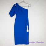 Dress the Population New!  Tiffany One Shoulder Midi Dress Electric Blue, size S‎ Photo 3