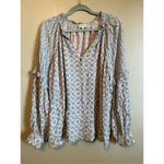 Wonderly  Multi Geo Long Sleeve Split Neck Blouse Size XL Photo 1