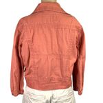 Hurley Womens Jean Jacket Asymmetrical Zip Short Crop Denim Pink Coral XS Photo 5