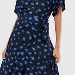 Whistles Pink Floral Dolman Short Sleeve Wrap Midi Dress NWT 10 Photo 5