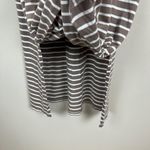 Garnet Hill Midi Dress Womens Large Taupe White Stripe Slits Sleeveless Tank L Photo 3