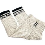 Ultra Pink Cream & Black Crochet Knit High Rise Lined Pants Photo 0