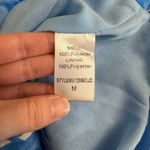 DO+BE NWT Tropical Halter Mini Dress Blue White Leaf Print Back Tie Medium Photo 10