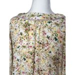 Flint&Moss Womens M Floral Boho Kimono Sleeve Top V Neck Pink Tunic Blouse Chic Yellow Size M Photo 3