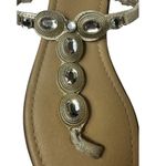 White Mountain  Gold Leather Rhinestone Embellished Thong Sandals Sparkly Sz 7.5 Photo 8