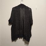 Apt. 9  Metallic Dark Gray Open Knit Cardigan Women’s Size L Half Sleeve Sweater Photo 3